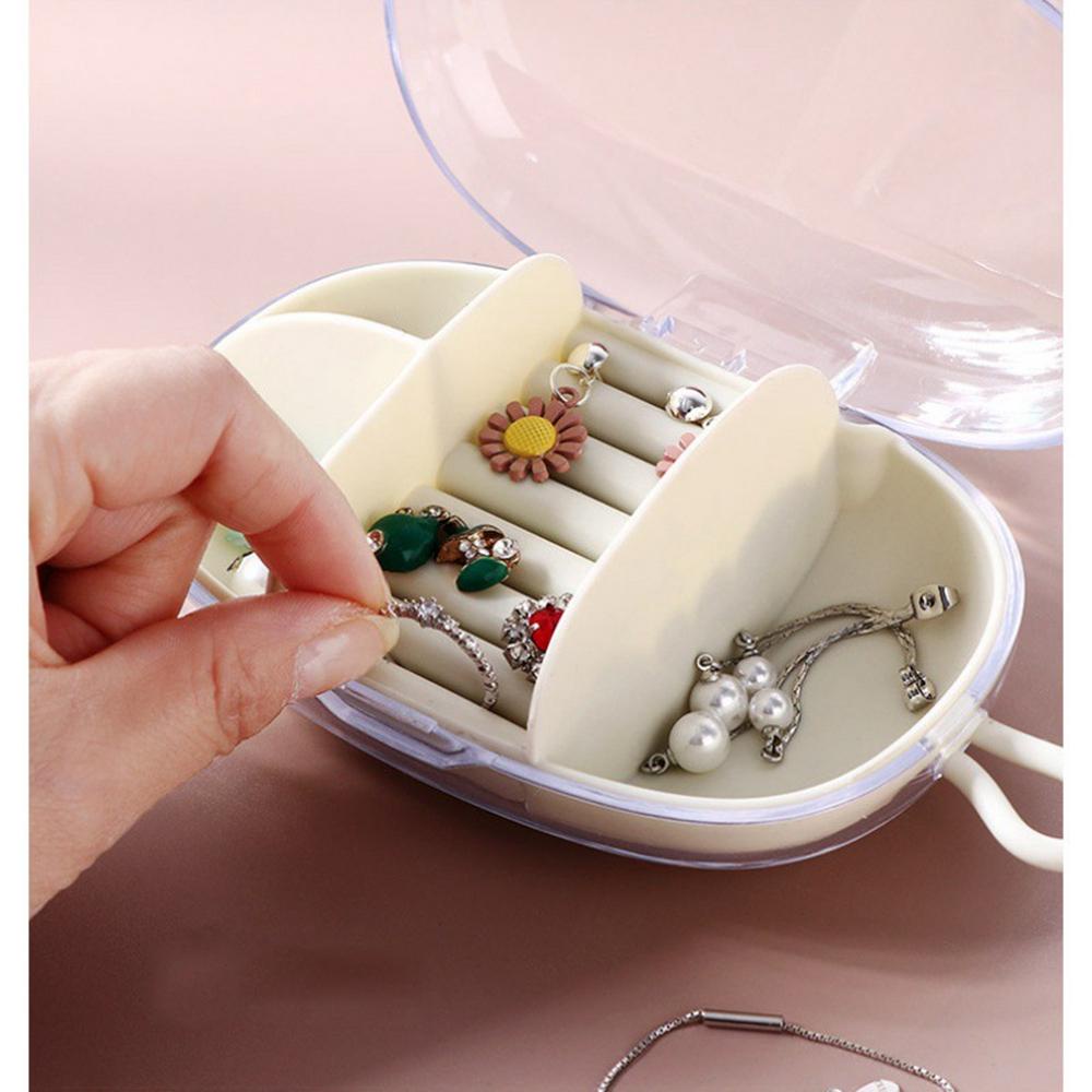 Hộp Đựng Trang Sức Mini Bằng Nhựa Silicon Trong Suốt Chống Thất Lạc Đa Năng Tiện Dụng Mang Theo Du Lịch