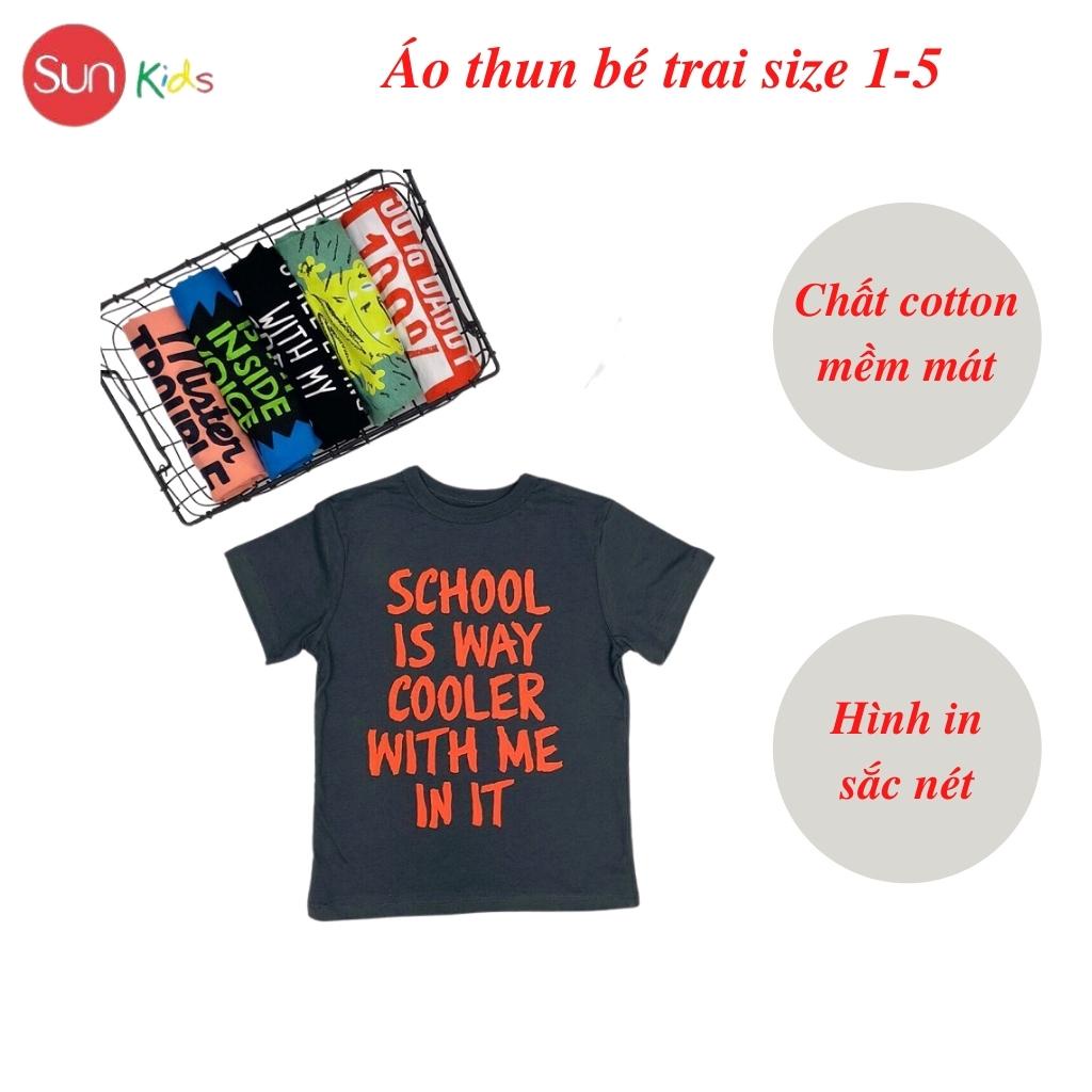 Áo thun bé trai xuất xịn, áo phông cho bé trai, chất cotton, size 1-5 tuổi - SUNKIDS