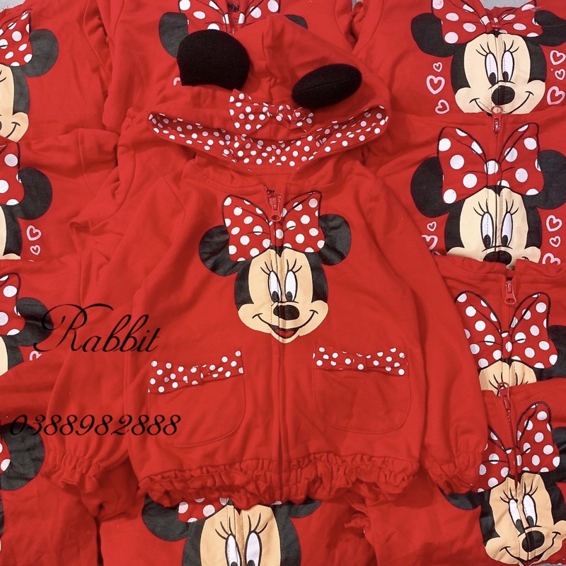 Áo khoác nỉ mỏng Minnie đỏ