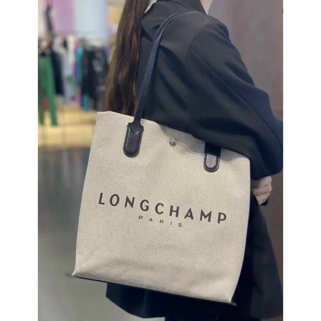 Túi xách TOTE L@NGCHAMP VẢI BẠC