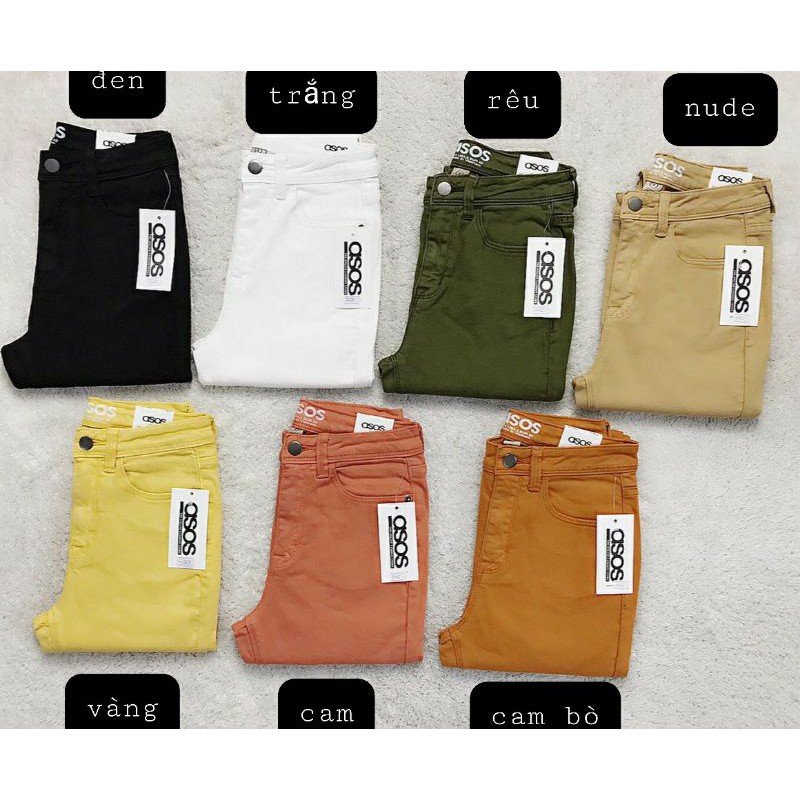 Quần Jean Skinny ôm màu trơn 9 tấc - 105asos | BigBuy360 - bigbuy360.vn