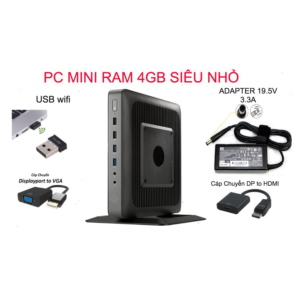 Cây máy tính MINI T620 RAM 4GB,Tặng kèm Usb WIFI,lướt web, xem youtube , học tập , làm việc văn phòng có wifi WINDOW 10