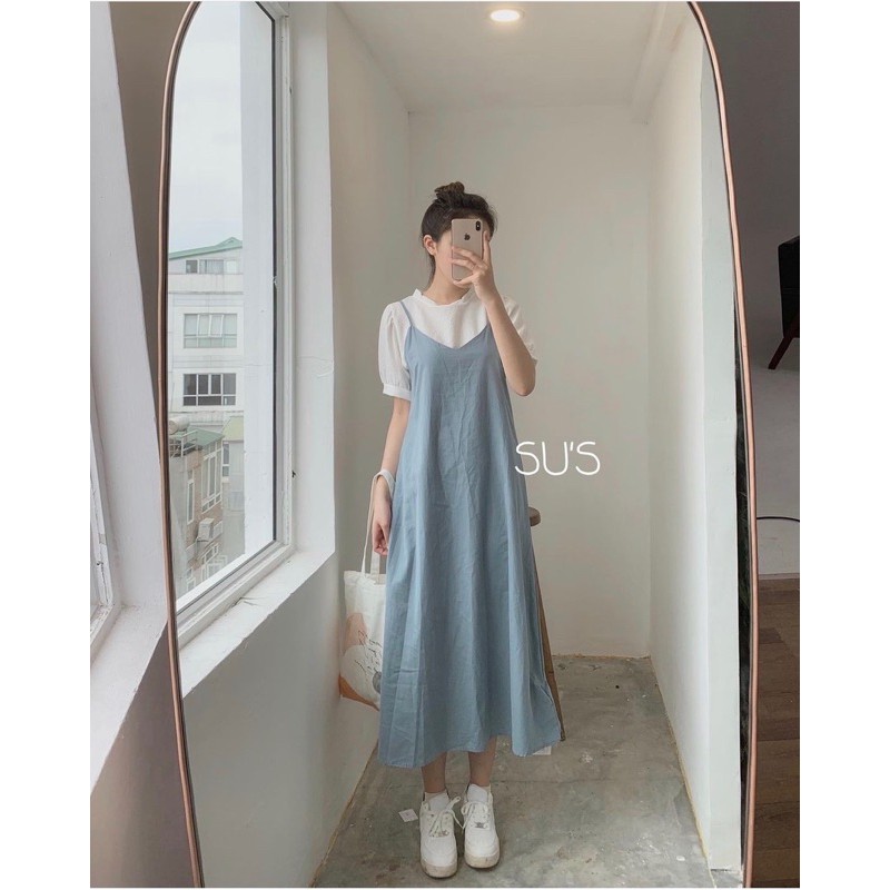 [FREESHIP - HÀNG LOẠI 1] VÁY MAXI 2 DÂY LÓT 2 LỚP SIÊU ĐẸP 3 MÀU | BigBuy360 - bigbuy360.vn