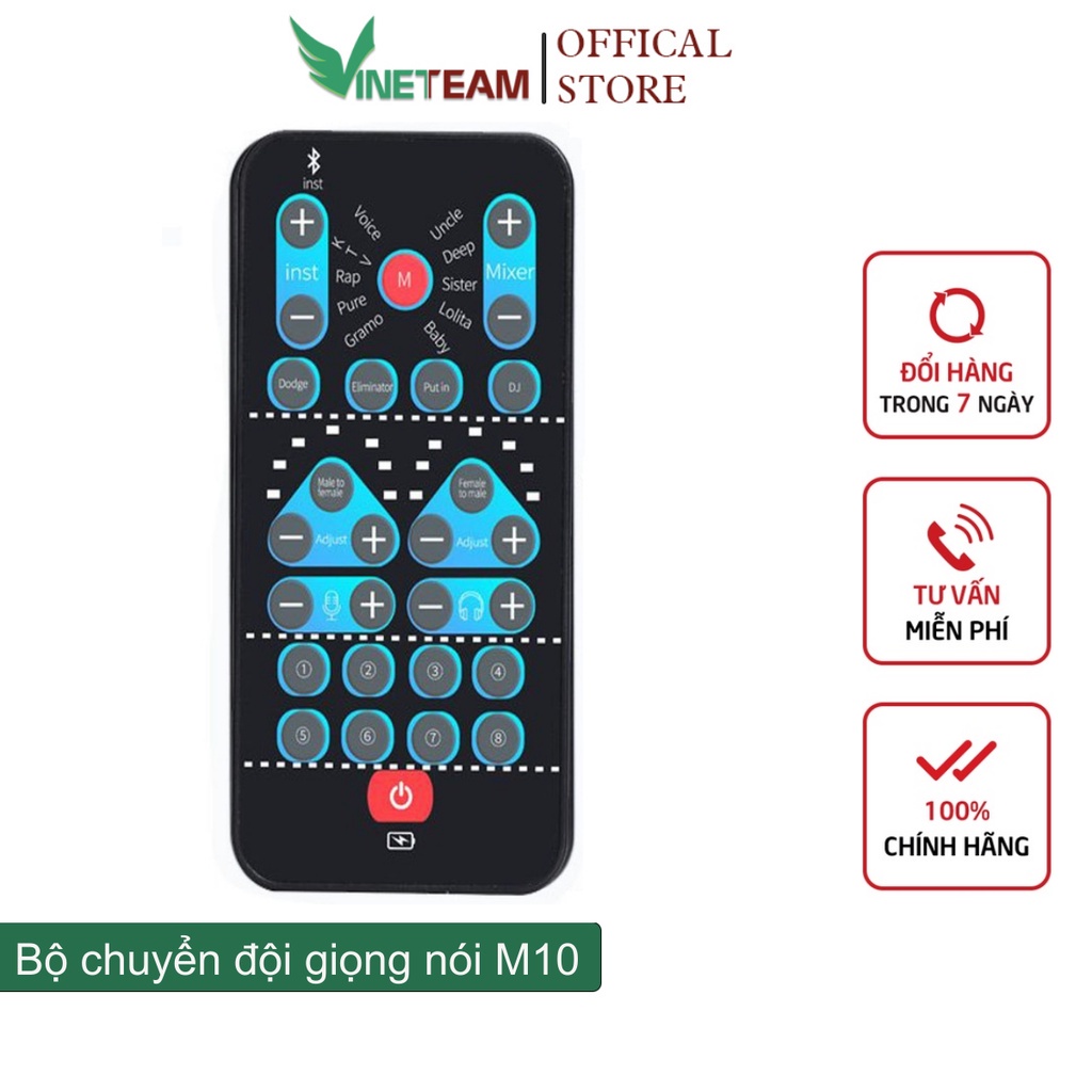 Bộ Chuyển Đổi Giọng Nói Nam,Nữ,Trẻ Em Vinetteam M10 Cho Điện Thoại, Máy Tính Bảng, PC, Hỗ Trợ Mic Đổi Giọng Chơi Game