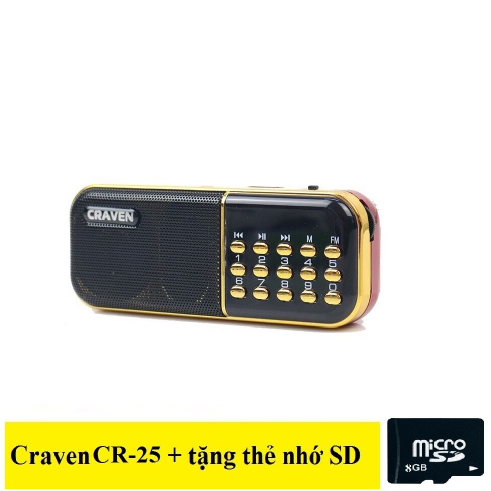 Loa radio mini Craven CR-25 nghe đài, nghe nhạc, nghe kinh phật