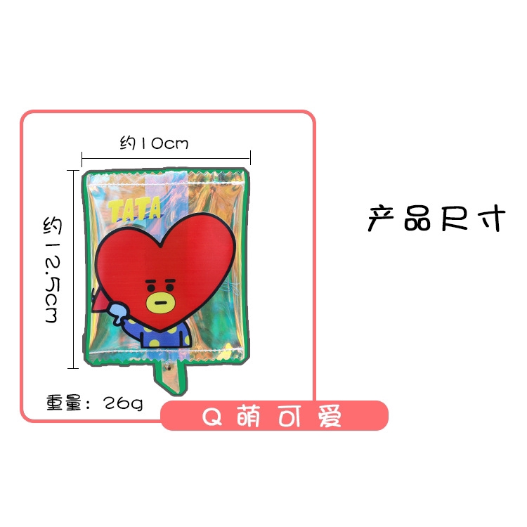 bts wallet anti-aging youth group transparent color laser student wallet cartoon cute bus card kit candy bag