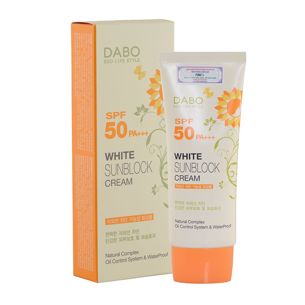 Kem chống nắng cao cấp DABO White Sunblock Cream SPF50 nhập khẩu chính hãng Hàn Quốc 70ml