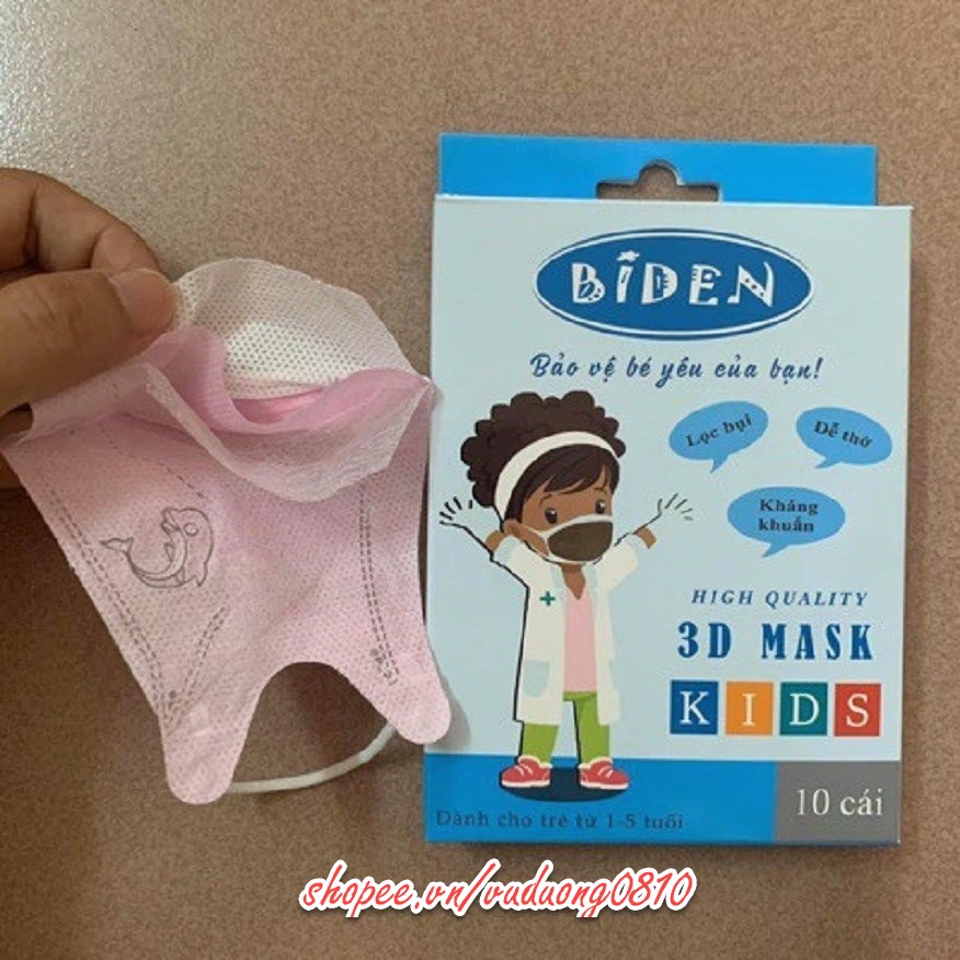 Khẩu trang kháng khuẩn trẻ em BIDEN 3D Mask Kids (10c/hộp)