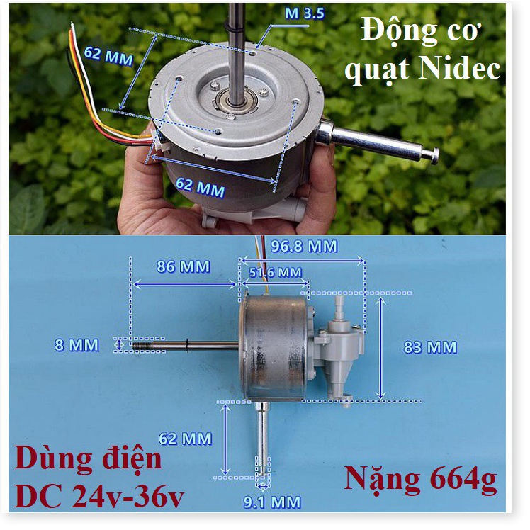 Động cơ quạt, đầu quạt 12v-36v các loại