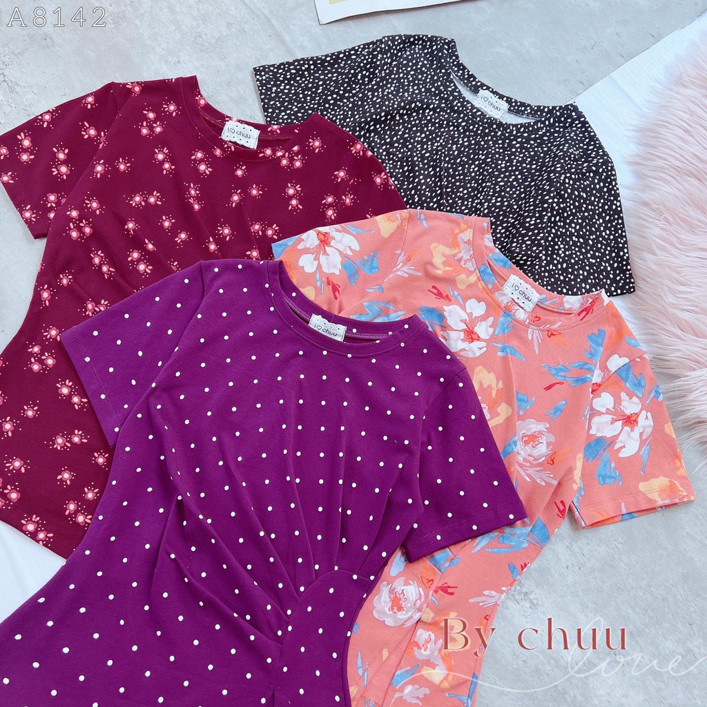 Áo thun nữ ôm body kiểu peplum nhún eo CHUU A8142
