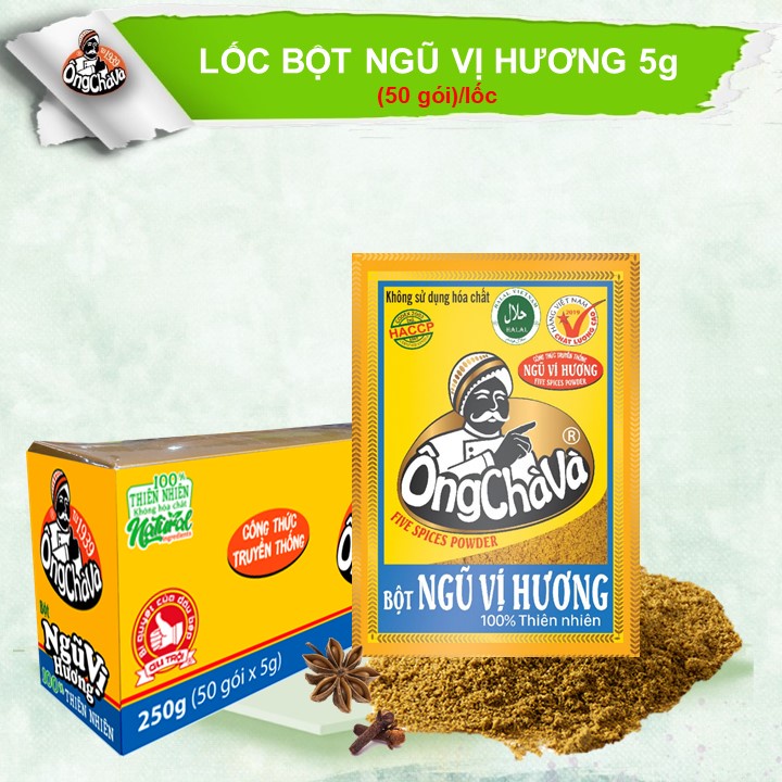 Lốc Bột NGŨ VỊ HƯƠNG Ông Chà Và 5gr (50 gói/lốc) - Nguyên lốc
