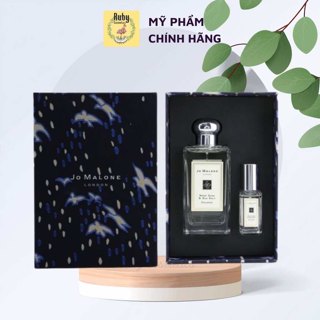 Set Nước Hoa Jo Malone Wood Sage and Sea Salt  100ml + 9ml Fullbox