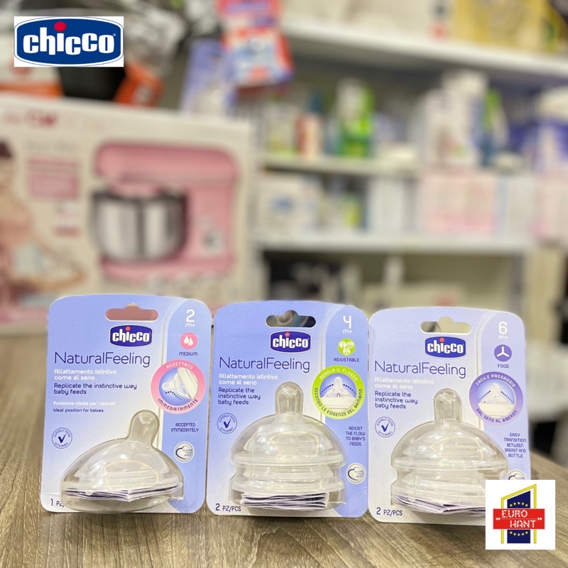 Núm ti thay thế cho bình sữa nghiêng Chicco Pisa Natural Feeling đủ size