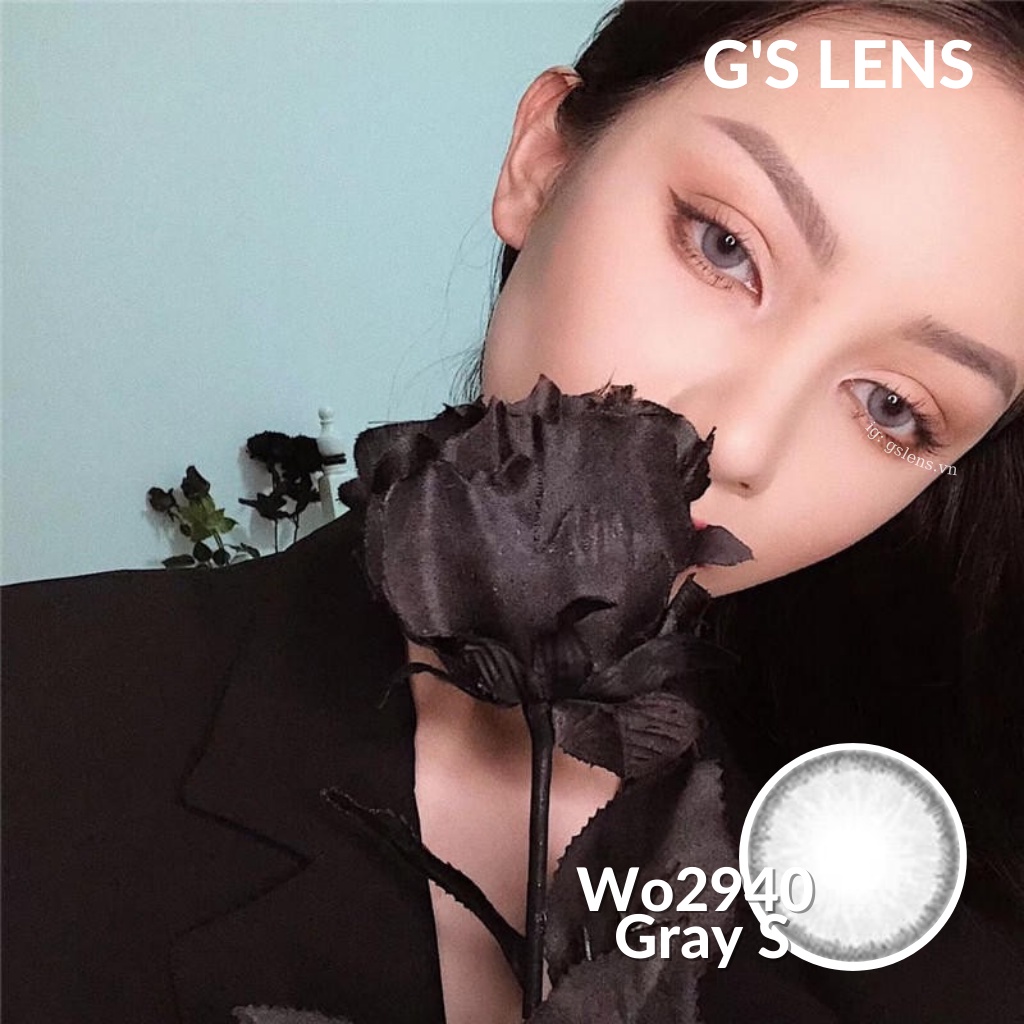 Lens Mắt Kính Áp Tròng Xám Tây Best Seller Giãn Ít Size S 14.2mm Có 0 Đến 6 Độ Cận WO2910 Gray G'S LENS