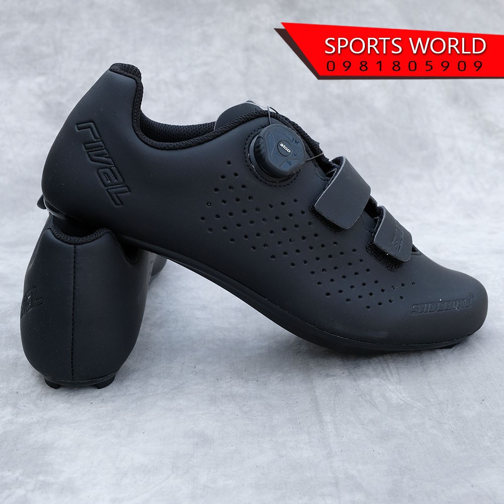 Giày can đạp xe dòng Road 1 khóa vặn 2 khóa dán, đế COMPOSITE - SD-023 SIDEBIKE màu đen