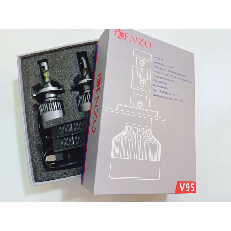Đèn Led H4 Kenzo V9S New 2022 12V36W tuổi thọ bóng lên đến 30000H hàng Chính Hãng