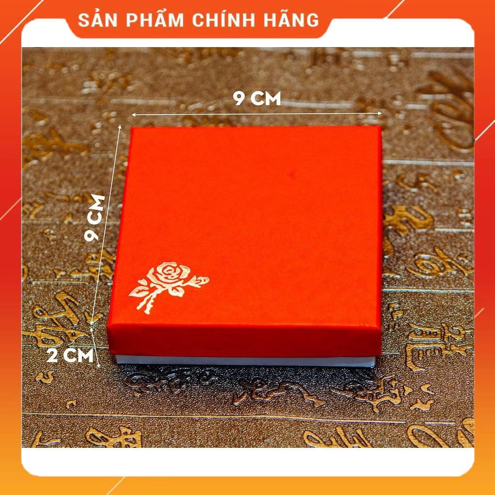 *giá tốt* (Giá sỉ) Hộp Vuông Đỏ Siêu Cứng Siêu Thơm đựng vòng trang sức in hình hoa hồng 9x9x2 cm - ĐQMP