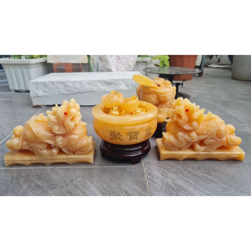 Bát tụ tài  16cm đá Ngọc Hoàng Long + 10 thỏi vàng