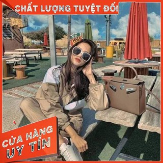  Túi Xách Nữ Khóa Vàng Túi xách da thật cao cấp Hermès HM thiết kế ổ khóa mạ vàng siêu thời trang 