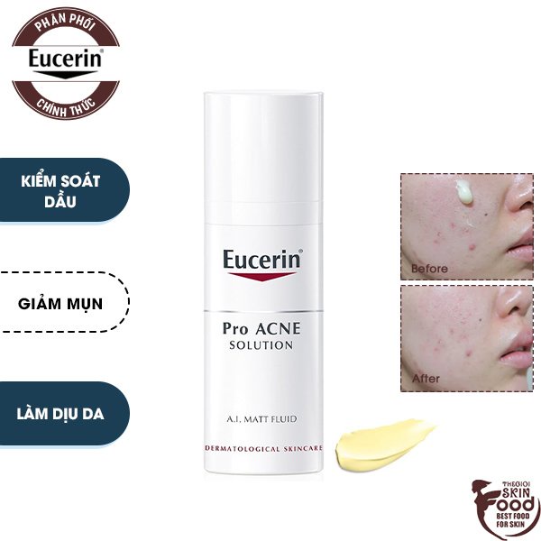 Kem Dưỡng Kiểm Soát Dầu Eucerin Acne-Oil Control Pro Acne Solution A.I Matt Fluid 50ml