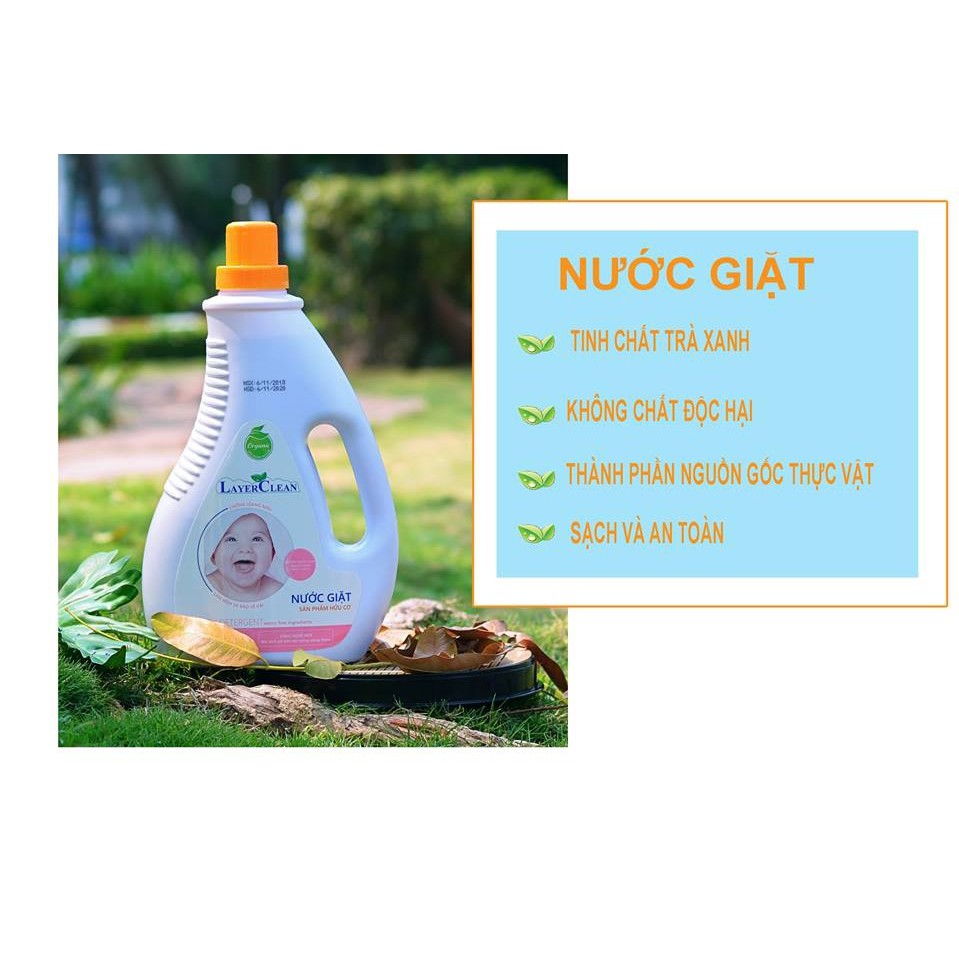 Nước Giặt Hữu Cơ Layer Clean 2 Lít Dùng Được Cho Cả Trẻ Sơ Sinh Và Gia Đình