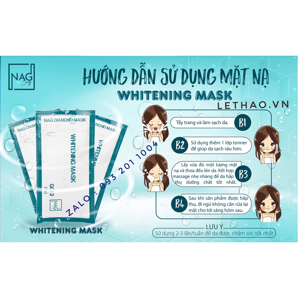 [CHÍNH HÃNG] BỘ ĐÔI MẶT NẠ N.A.G DIAMOND MASK-Thải độc, dưỡng trắng da mặt toàn diện/DETOX MASK-WHITENING MASK | Thế Giới Skin Care
