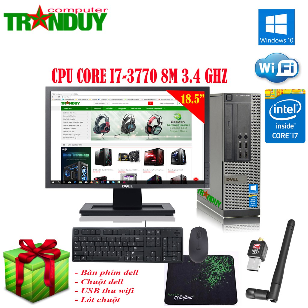 Bộ Máy Tính Bàn Dell Optiplex 7010SFF/Core I7-3770(8M.3.9Ghz,4cores 8 threads)/LCD 19inh Dell Wide BH 24 Tháng | BigBuy360 - bigbuy360.vn