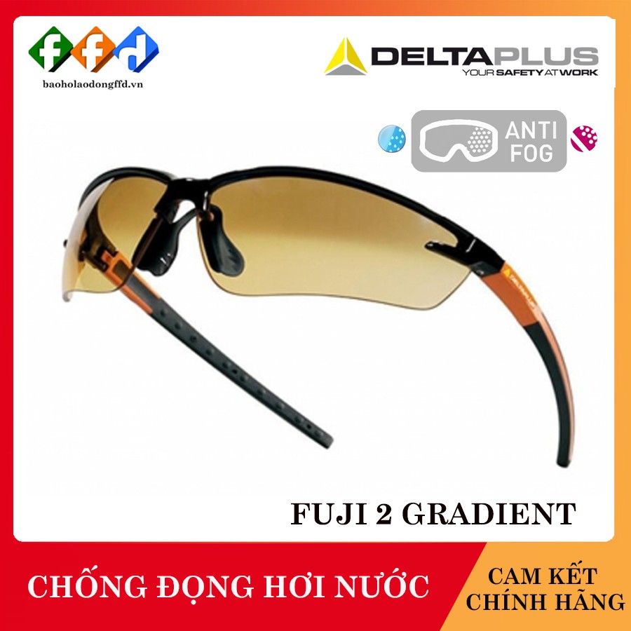 Kính bảo hộ Deltaplus Fuji2 Gradient Mắt kính vàng nhạt,chống bụi,chống tia UV,chắn gió,chống trầy xước,chống đọng sương