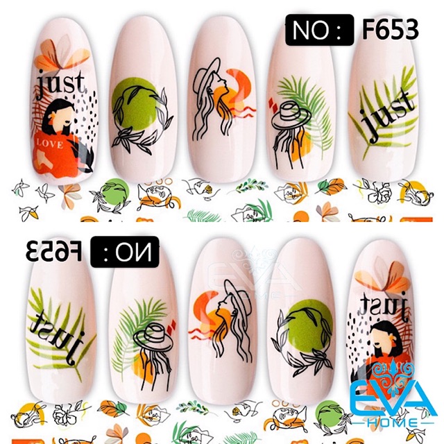 Miếng Dán Móng Tay 3D Nail Sticker Tráng Trí Hoạ Tiết Tranh Vẻ Nghệ Thuật F653