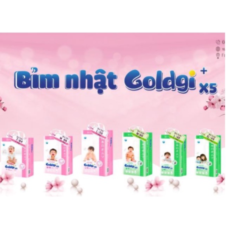 QUÀ TẶNGBỉm GOLDGI+ cao cấp và GOLDGI +X5 Nhật Bản mẫu mới quần/dán đủ size Nb92/S84/M66/M60/L56/L48/XL44/XXL32