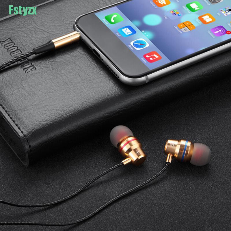 fstyzx Wired earbuds noise cancelling stereo earphones heavy bass sound sport headset