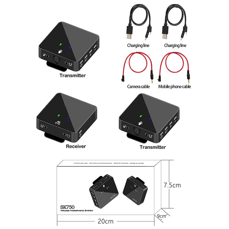 Micro không dây kẹp cổ áo cho ghi hình DSLR /laptop/điện thoại thông minh