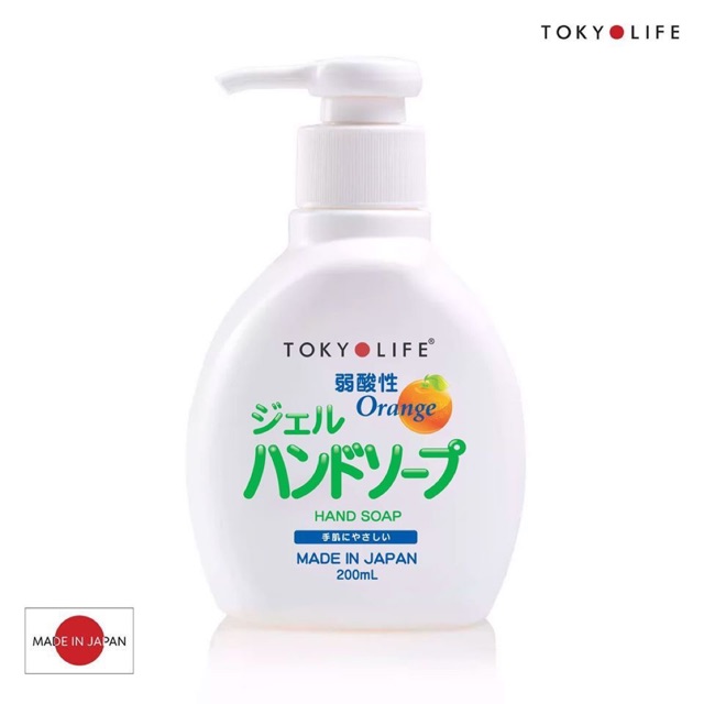 Nước rủa tay lành tính Tokyolife hương cam 200ml xuất xứ Nhật Bản