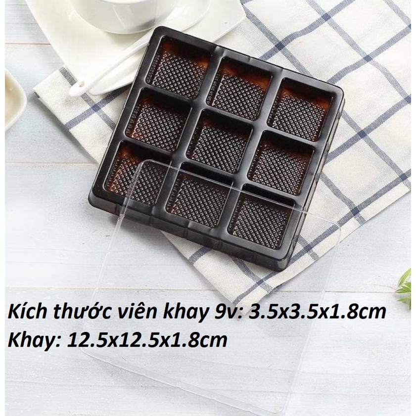 Khay nhựa đựng kẹo socola 9v, 12v, nama socola