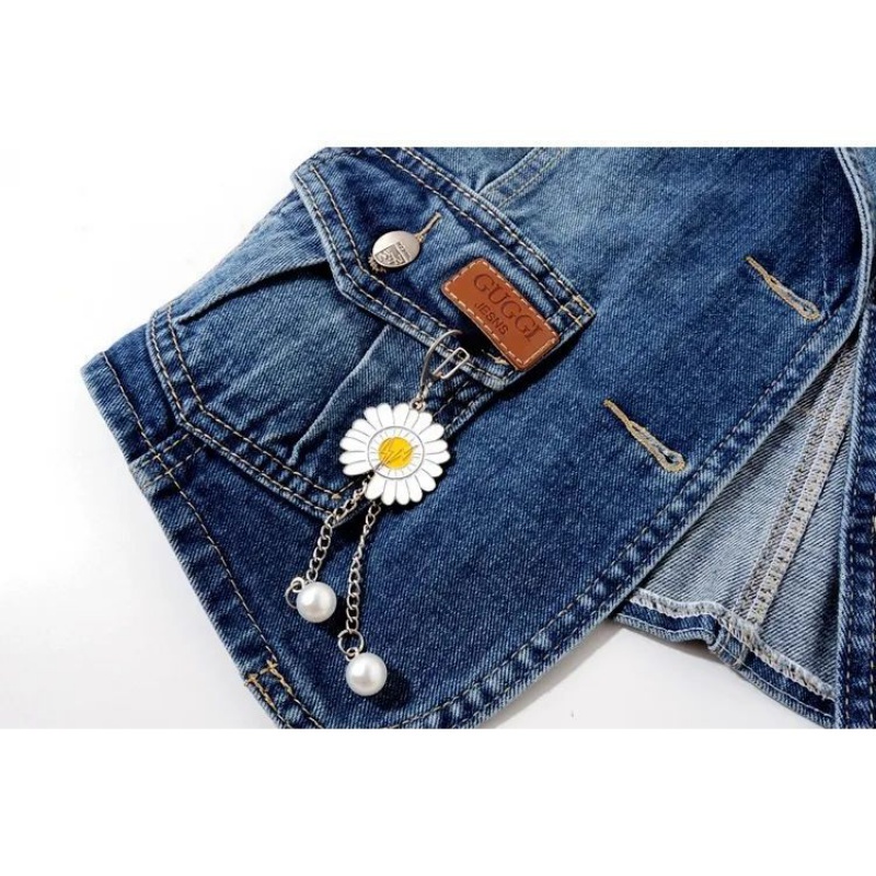 Áo Khoác Denim Sát Nách Dáng Ngắn Phong Cách Hàn Quốc Dễ Phối Đồ Thời Trang Cho Nữ