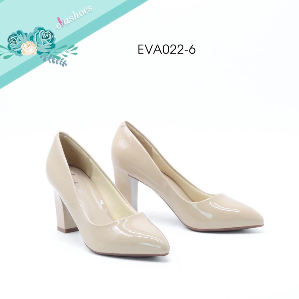 Giày Cao Gót Đế Vuông Mũi Nhọn Da Bóng 8cm Evashoes - Eva022-6 _h911