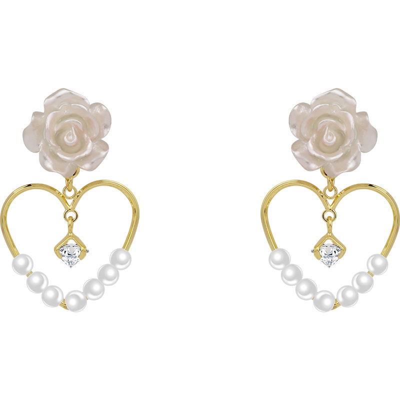 Bông Tai Mạ Bạc 925 Hình Tròn Đính Ngọc Trai Họa Tiết Hoa Sang Trọng Thời Trang Mùa Hè Cho Nữ