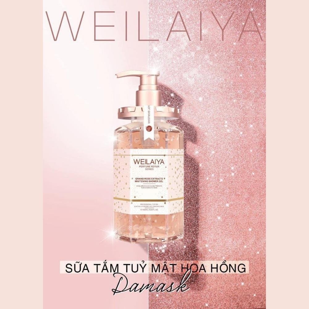 Sữa Tắm Weilaiya, Sữa Tắm Tủy Mật Hoa Hồng, Sữa Tắm Trắng Da Hoa Hồng Damask Weilaiya