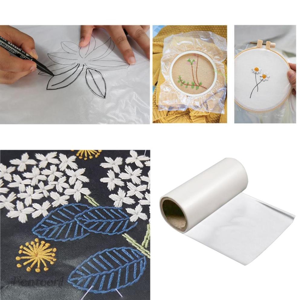 [Fenteer1] Cuộn Phim Thêu Trong Suốt Hòa Tan Trong Nước Ổn Định 1 Yard