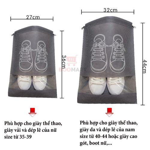 Túi Đựng Giày Đá Bóng, Thể Thao Du Lịch. Túi Rút Đựng Giày Dép Chống Bụi Bẩn Tiện Lợi Để Vali Gọn Gàng