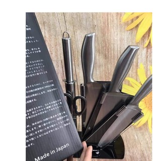 Bộ dao inox 6 Nhật món cao cấp kèm khay đựng