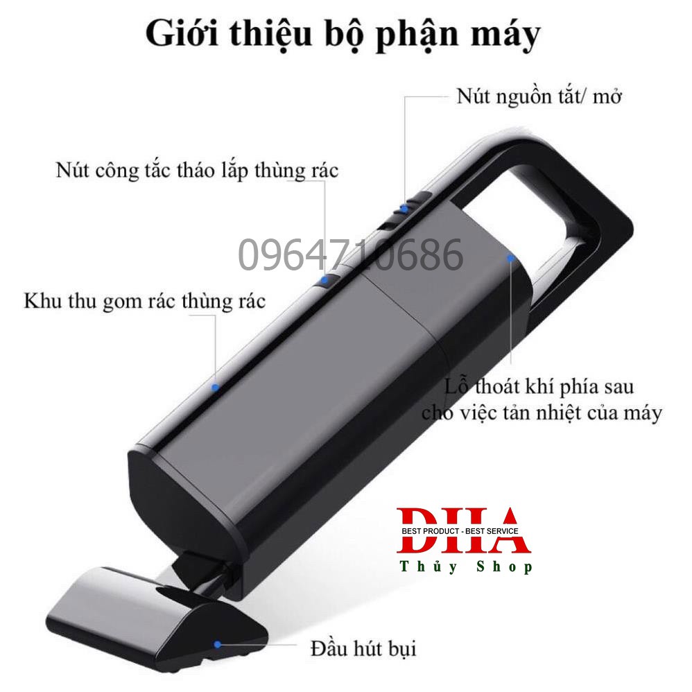 MÁY HÚT BỤI MINI CẦM TAY AIKESI LỰC HÚT 4000PA, BẢO HÀNH CHÍNH HÃNG.