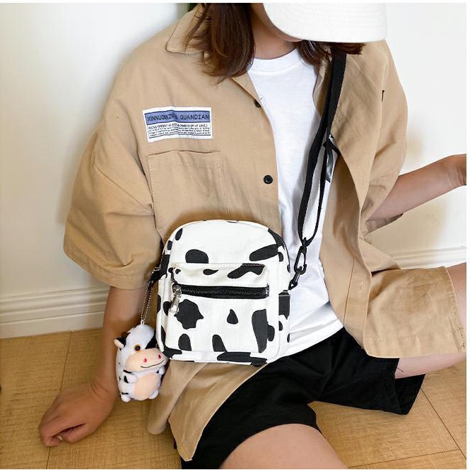 [RẺ VÔ ĐỊCH] Túi tote minibag đeo chéo bò sữa unisex Hàn Quốc