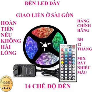 Đèn led dây neon trang trí phòng ngủ rgb 5m tiktok đổi màu tặng kèm remote