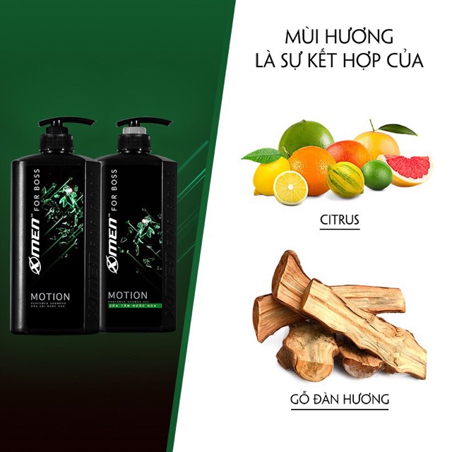 COMBO DẦU GỘI 650G + SỮA TẮM 650G XMEN FORBOSS