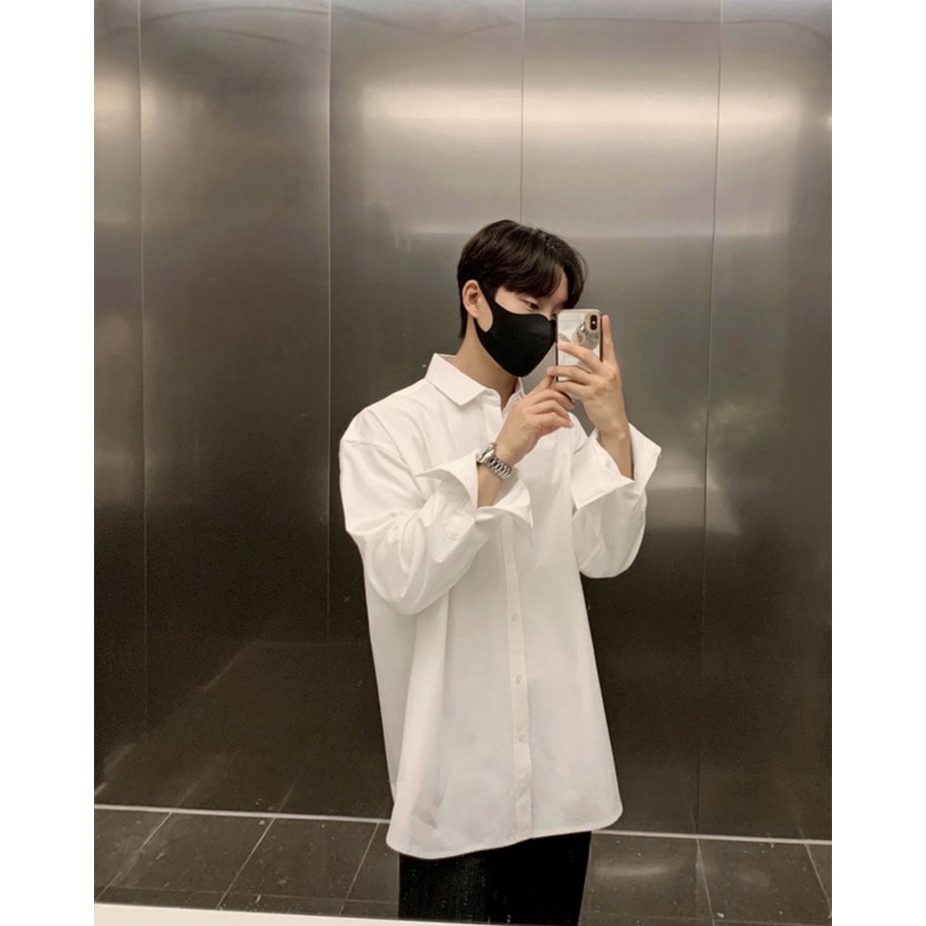 ÁO SƠ MI trắng gạo Basic KKL Tay Dài CHUOTTRANG