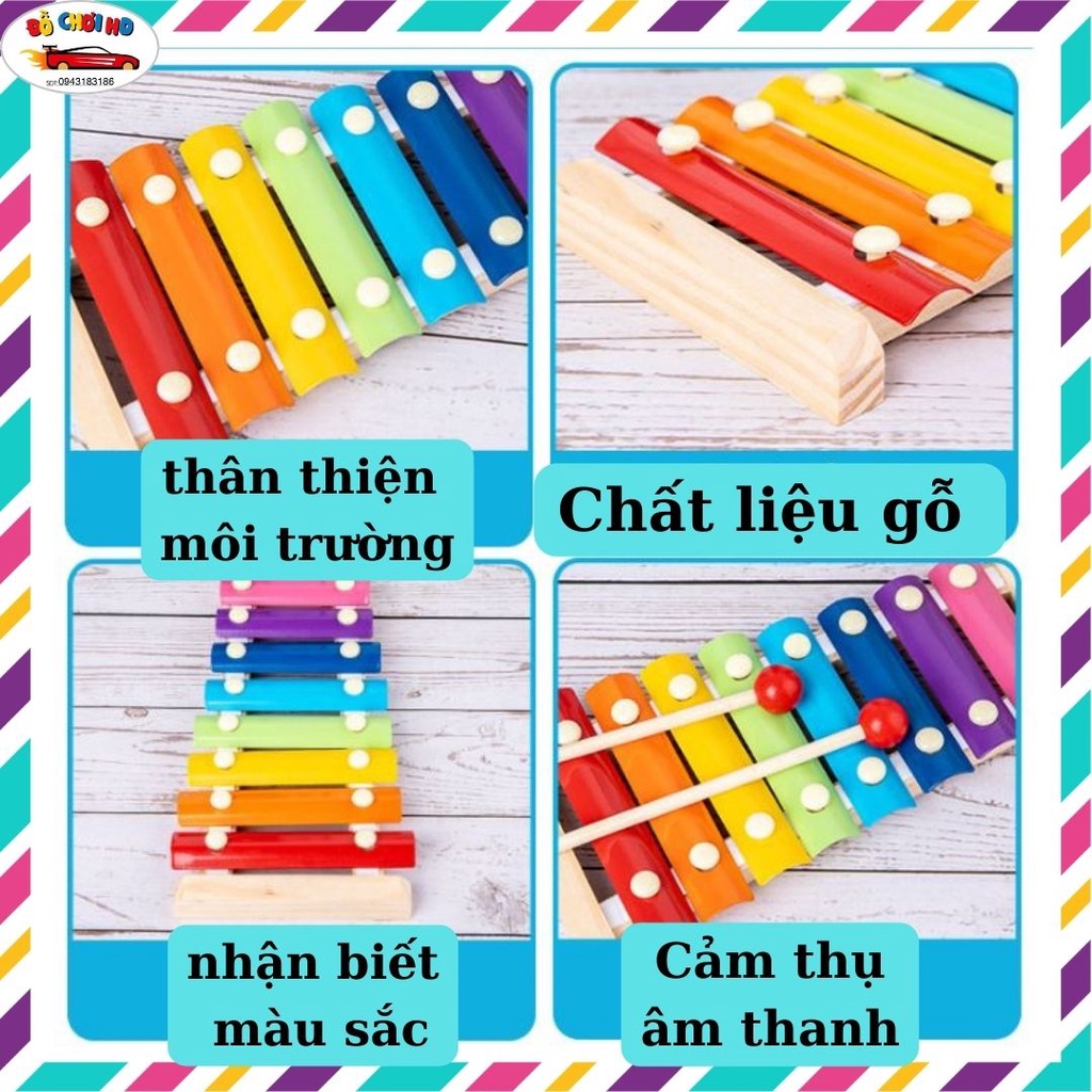 Đồ chơi giáo dục đàn gỗ 8 âm, đồ chơi gỗ cho bé