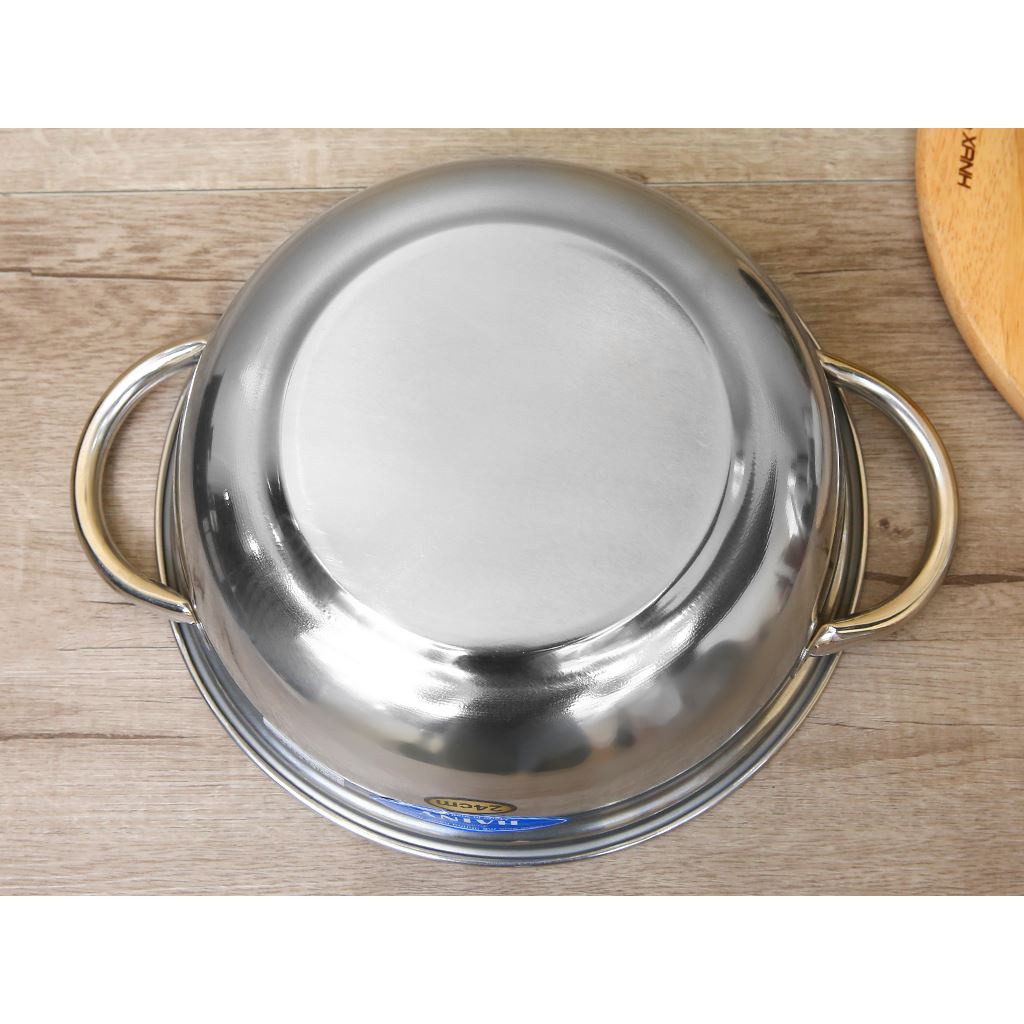 Nồi lẩu Inox 22cm - Nồi inox Tiện Dụng Ăn Nhậu Gia Đình, Bạn Bè, Hàng Quán