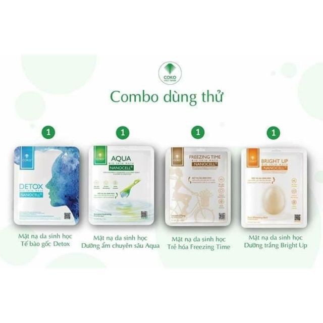 Combo Dùng Thử - Trải Nghiệm Mặt Nạ Sinh Học COKO