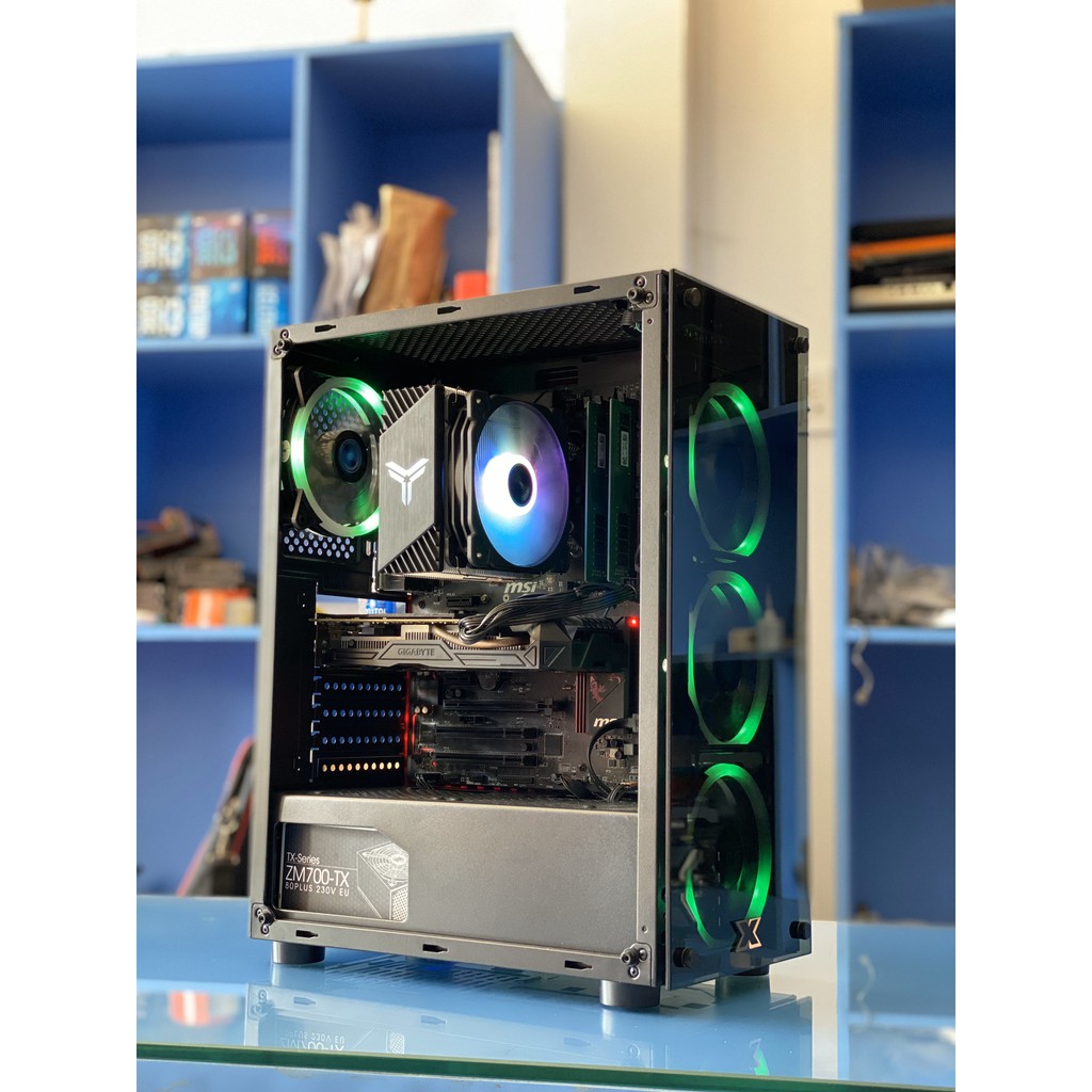 VỎ THÙNG MÁY TÍNH CASE XIGMATEK  HERO 3 FAN 2 MẶT KÍNH CƯỜNG LỰC ATX KÈM 4 FAN LED RGB TỰ ĐỔI MÀU